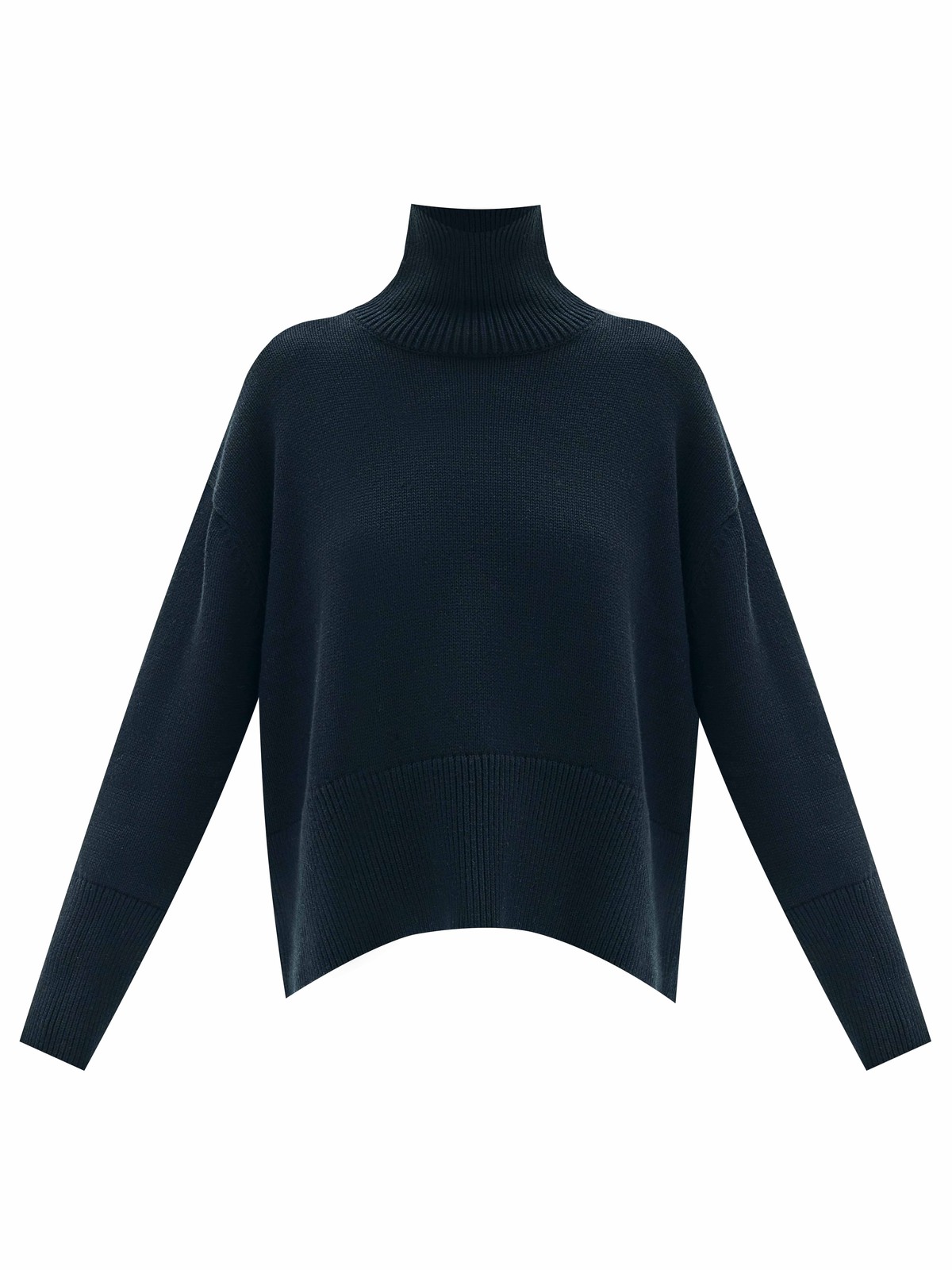 Джемпер с высоким горлом из 100% хлопка наш выбор для прохладных осенних дней. Мягкий материал позволяет телу дышать при разной температуре. Спущенная линия плеча для комфорта. Модель с манжетами и обрамлением по краю. Такой свободный крой подходит девушкам с разной фигурой. Носите с брюками, летящими юбками и лаконичными джинсами.