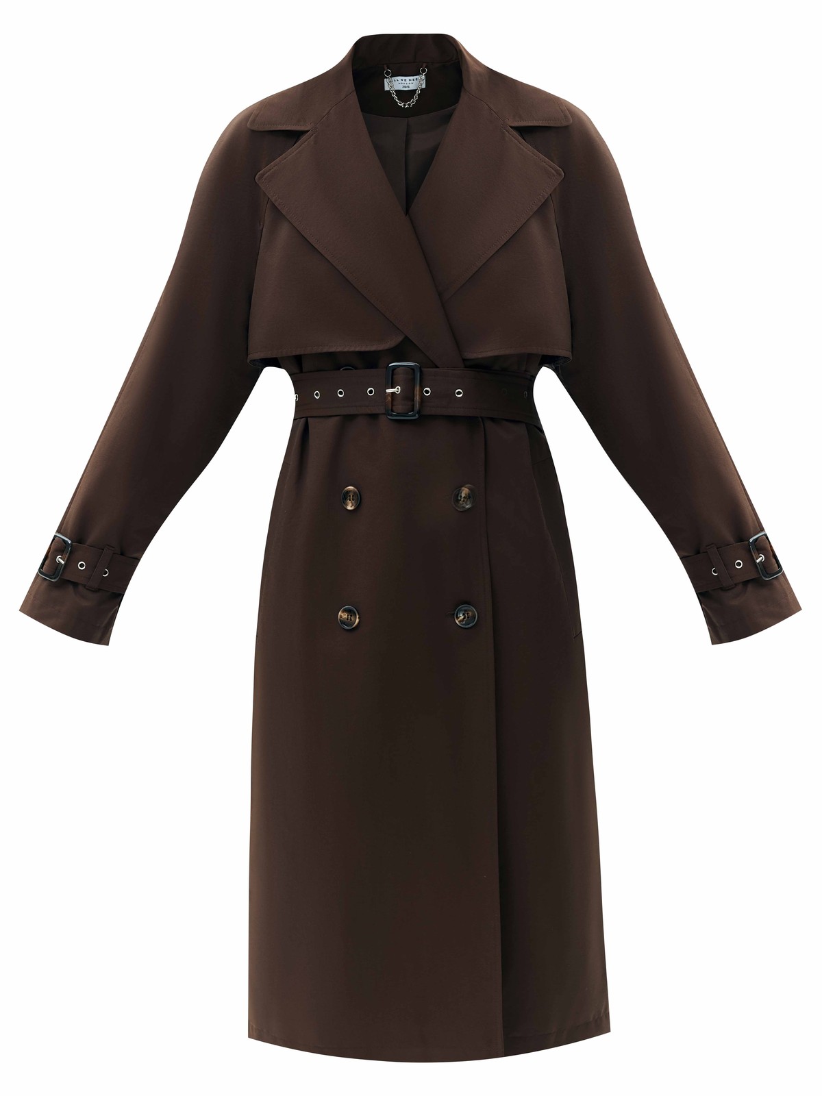 Тренч, цвет: коричневый Allweneed Плащ двубортного кроя с застёжкой на крупные контрастные пуговицы. Мы сохранили все детали классической модели: отлетную кокетку, А-силуэт, манжеты для фиксации рукава и длинный пояс на талии. Мы любим плащ за то, что с ним можно составлять женственные и универсальные повседневные образы.