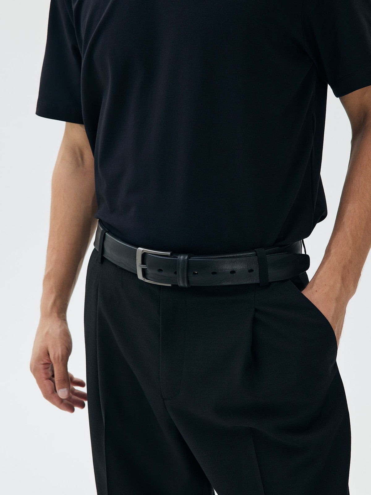 Ремень из натуральной кожи (4 см), цвет: Черный Allweneed